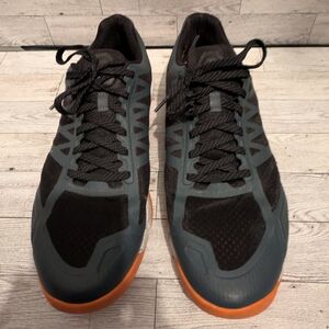 Reebok Black and Gray Sneakers with Orange Accents